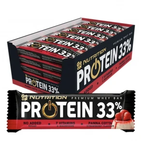 Baton proteinowy 33% Panna cotta i truskawka 50g